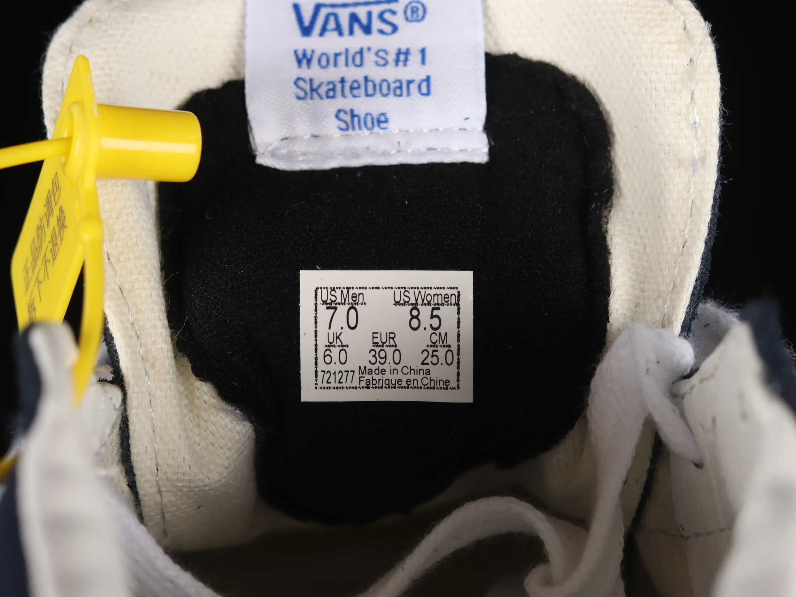All categories Vans Vans series Vans Mid Vans China Vans Vault OG Sk8-Mid Vans official high-end branch navy blue mid-top retro simple casual canvas shoes VN0A4BVCNAV